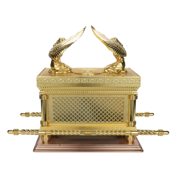 Judaica Gold Ark of the Covenant Testimony Metal Base 20" X Large Size