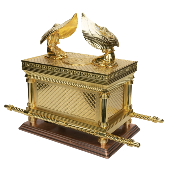 Judaica Gold Ark of the Covenant Testimony Metal Base 20" X Large Size - Image 2