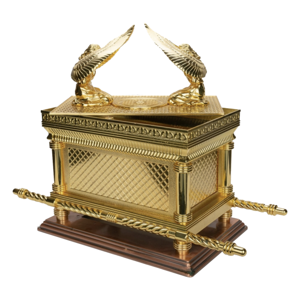 Judaica Gold Ark of the Covenant Testimony Metal Base 20" X Large Size - Image 3