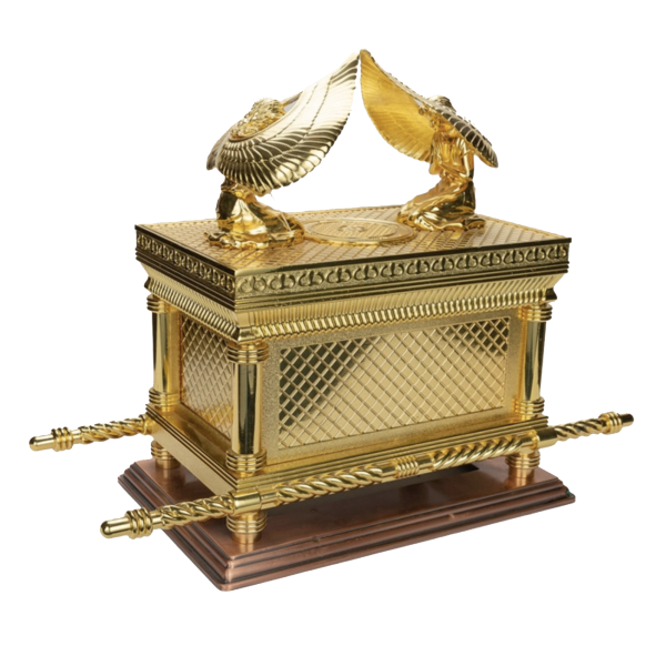 Judaica Gold Ark of the Covenant Testimony Metal Base 20" X Large Size - Image 4
