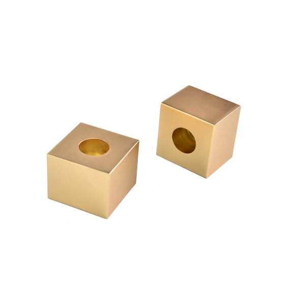 Jewish Judaica Gift Set Modern Table Decor Cube Candlestick Shabbat Candle Holders - Image 3