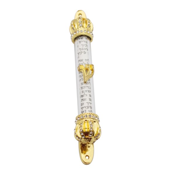 The King's Royal Crown Design Mezuzah Gold Plated see through scroll - Image 2