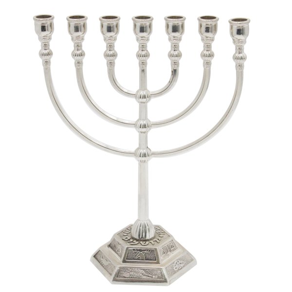 Jewish Holiday Vintage Colour Temple Design Menorah Candle Holder - Image 4