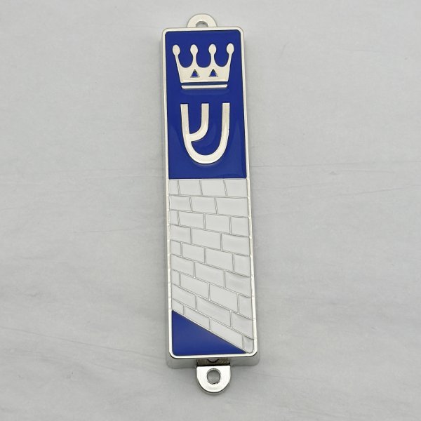 10 Commandments Mezuzah with Blue Enamel - Image 4