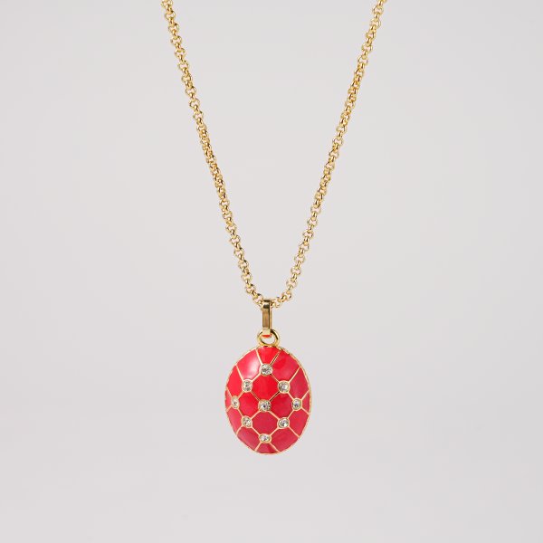 Sterling Silver Colorful Enamel Easter Egg Pendant Necklaces - Image 4