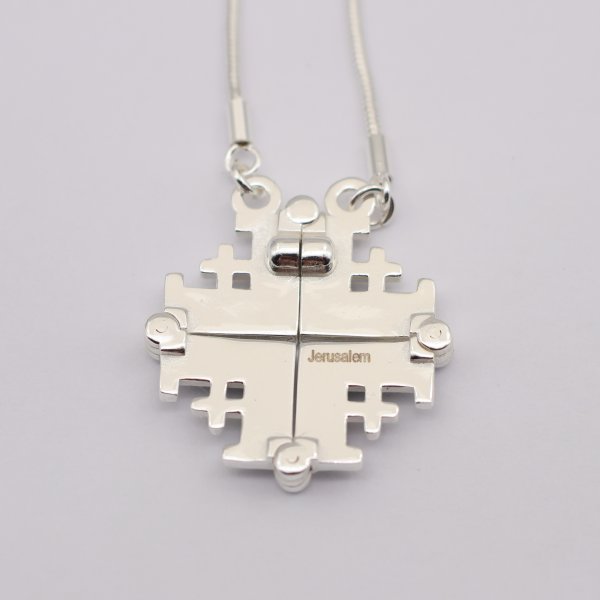 Two-Way Magnetic Jerusalem Cross Necklace - Image 2