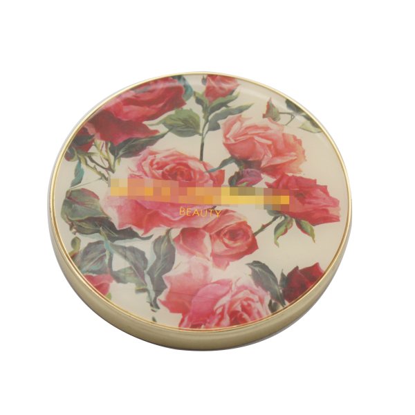 Custom Metal Compact Mirrors with Epoxy & Gold Logo